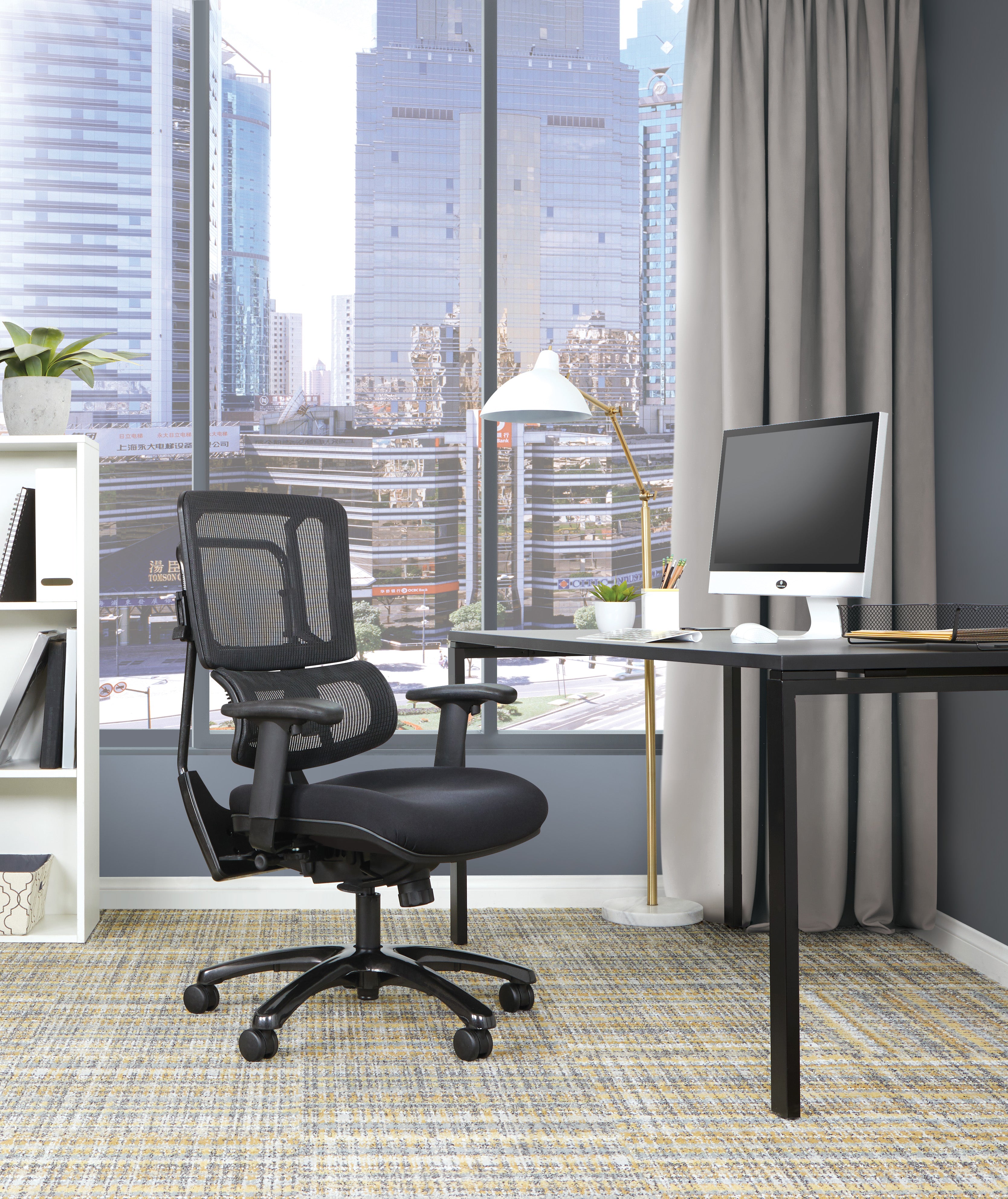 Vertical Black Mesh Back Chair with